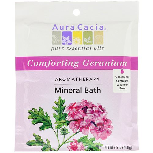 Aura Cacia, Aromatherapy Mineral Bath, Comforting Geranium, 2.5 oz (70.9 g) Review
