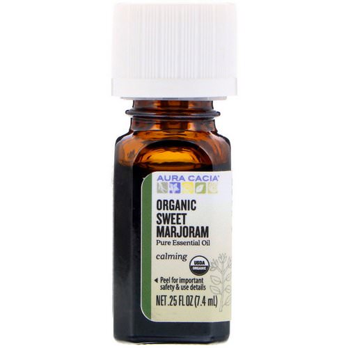 Aura Cacia, Pure Essential Oil, Organic Sweet Marjoram, 0.25 fl oz (7.4 ml) Review