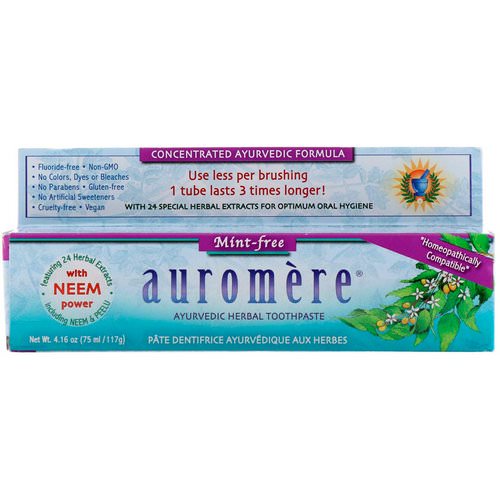 Auromere, Ayurvedic Herbal Toothpaste, Mint-Free, 4.16 oz (117 g) Review