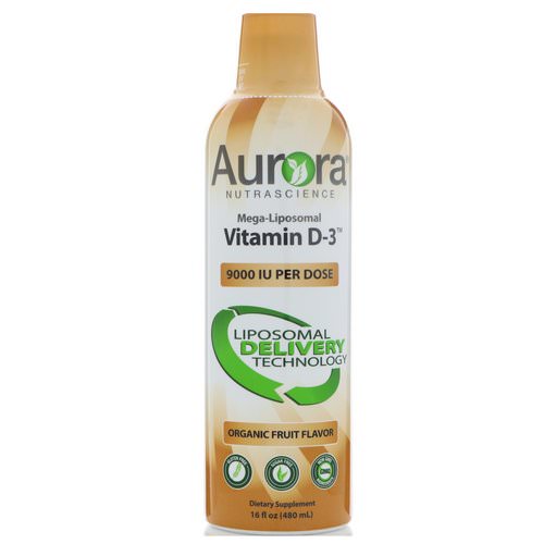 Aurora Nutrascience, Mega-Liposomal Vitamin D3, Organic Fruit Flavor, 9,000 IU, 16 fl oz (480 ml)  Review