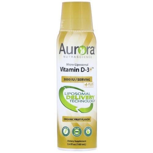 Aurora Nutrascience, Micro-Liposomal Vitamin D-3+, Organic Fruit Flavor, 3,000 IU, 5.4 fl oz (160 ml) Review