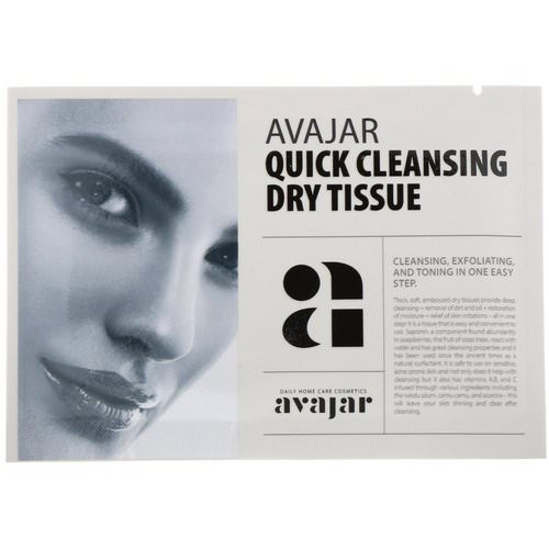 Avajar, Quick Cleansing Dry Tissue, 15 Tissues Review