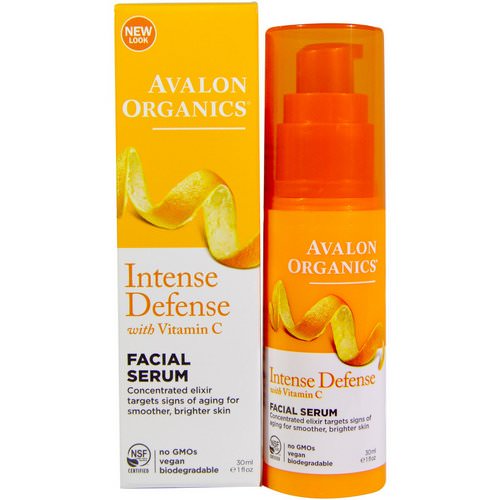Avalon Organics, Intense Defense, With Vitamin C, Facial Serum, 1 fl oz (30 ml) Review