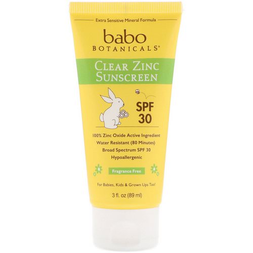 Babo Botanicals, Clear Zinc Sunscreen, SPF 30, Fragrance Free, 3 fl oz (89 ml) Review