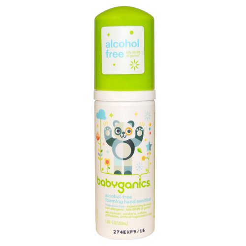 BabyGanics, Alcohol-Free, Foaming Hand Sanitizer, Fragrance-Free, 1.69 fl oz (50 ml) Review