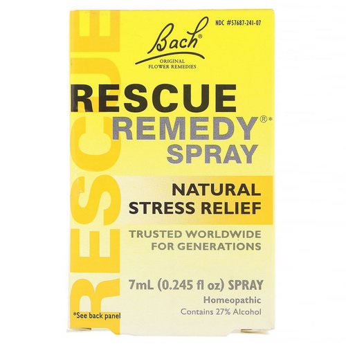 Bach, Original Flower Remedies, Rescue Remedy, Natural Stress Relief Spray, 0.245 fl oz (7 ml) Review