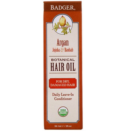 Badger Company, Organic, Botanical Hair Oil, Argan, Jojoba & Baobab, 2 fl oz (59.1 ml) Review