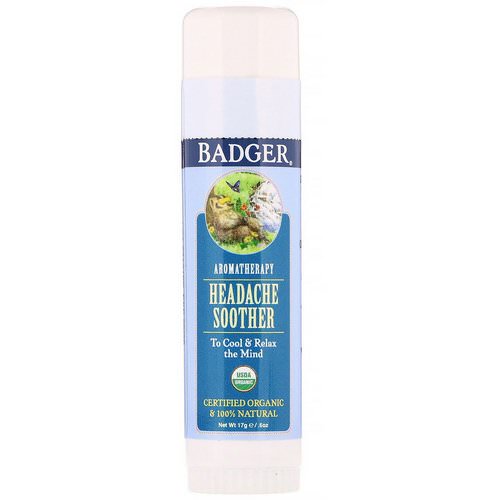 Badger Company, Organic, Headache Soother, Peppermint & Lavender, .60 oz (17 g) Review