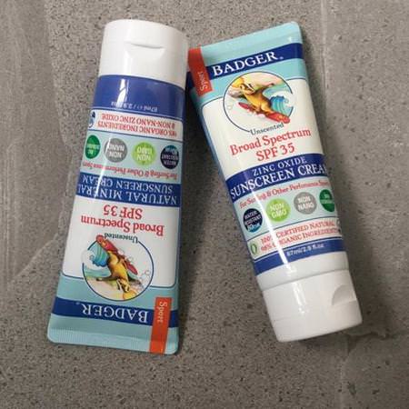Sport, Natural Mineral Sunscreen Cream, SPF 35, Unscented