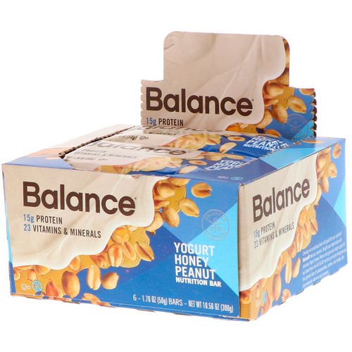 Balance Bar, Nutrition Bar, Yogurt Honey Peanut, 6 Bars, 1.76 oz (50 g) Each Review