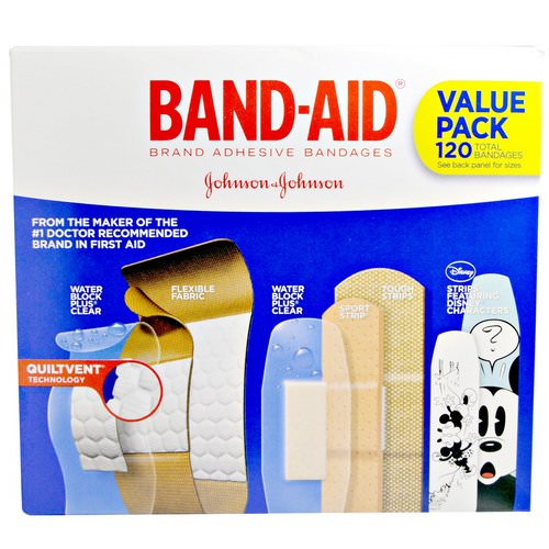 Band Aid, Adhesive Strips, Bandages, Value Pack, 5 Cartons, 120 Bandages Review