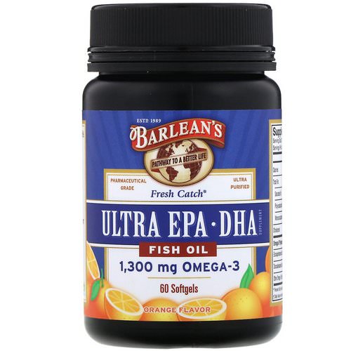 Barlean's, Fresh Catch Fish Oil, Omega-3, Ultra EPA/DHA, Orange Flavor, 60 Softgels Review