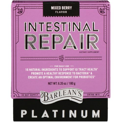 Barlean's, Platinum Intestinal Repair, Mixed Berry Flavor, 6.35 oz (180 g) Review