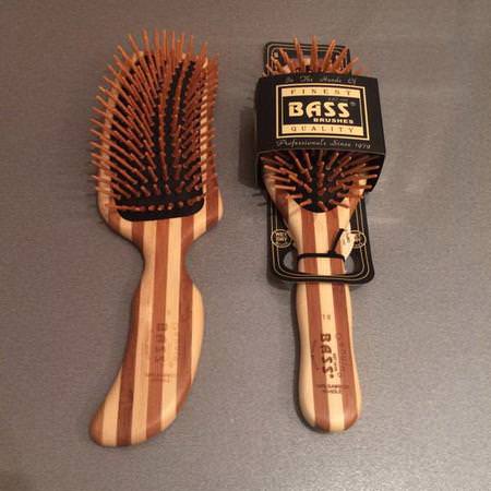 Bass Brushes, Large Oval, Hair Brush, Cushion Wood Bristles with Stripped Bamboo Handle, 1 Hair Brush Review