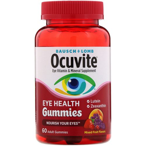 Bausch & Lomb, Ocuvite, Eye Health Gummies, Mixed Fruit Flavors, 60 Adult Gummies Review