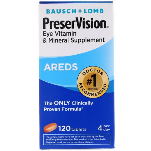 Bausch & Lomb, PreserVision, AREDS, 120 Tablets Review