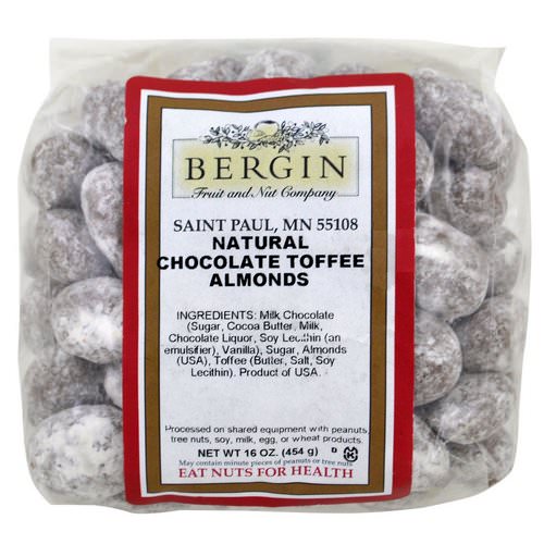 Bergin Fruit and Nut Company, Natural, Chocolate Toffee Almonds, 16 oz (454 g) Review