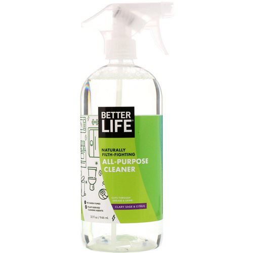 Better Life, Natural All-Purpose Cleaner, Clary Sage & Citrus, 32 fl oz (946 ml) Review
