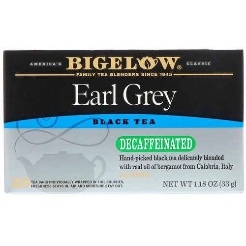 Bigelow, Earl Grey, Decaffeinated, Black Tea, 20 Tea Bags, 1.18 oz (33 g) Review