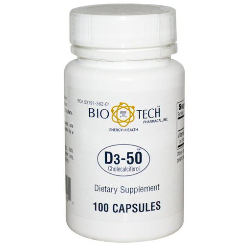 Bio Tech Pharmacal, D3-50, Cholecalciferol, 100 Capsules Review