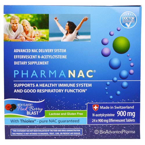 BioAdvantex Pharma, PharmaNAC, Pink Berry Blast, 900 mg, 24 Effervescent Tablets Review