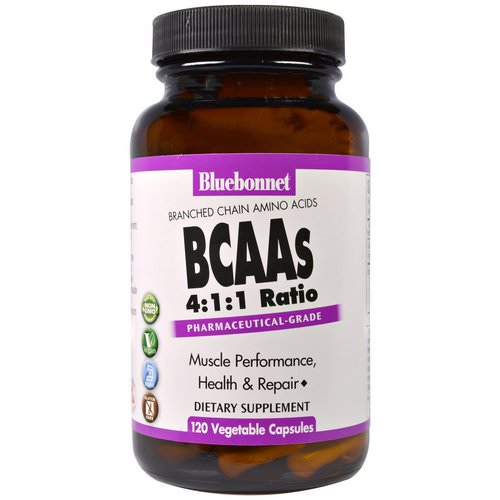 Bluebonnet Nutrition, BCAAs 4:1:1 Ratio (Branched Chain Amino Acids), 120 Veggie Caps Review