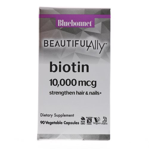 Bluebonnet Nutrition, Beautiful Ally, Biotin, 10,000 mcg, 90 Vegetable Capsules Review