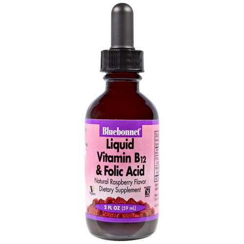 Bluebonnet Nutrition, Liquid Vitamin B-12 & Folic Acid, Natural Raspberry Flavor, 2 fl oz (59 ml) Review