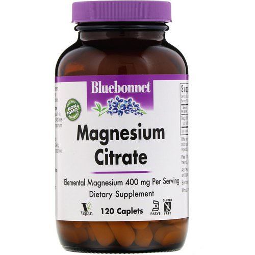 Bluebonnet Nutrition, Magnesium Citrate, 400 mg, 120 Caplets Review