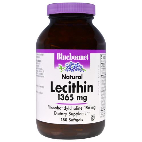 Bluebonnet Nutrition, Natural Lecithin, 1365 mg, 180 Softgels Review