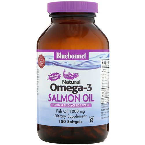 Bluebonnet Nutrition, Natural Omega-3 Salmon Oil, 1,000 mg, 180 Softgels Review