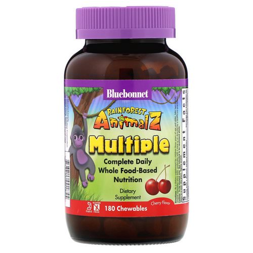 Bluebonnet Nutrition, Rainforest Animalz, Complete Daily, Multiple, Cherry Flavor, 180 Chewables Review