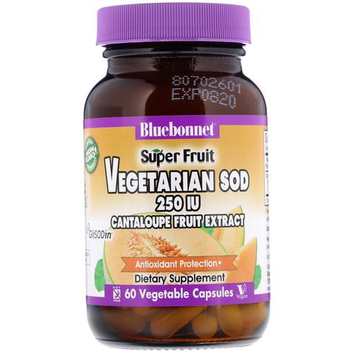 Bluebonnet Nutrition, Super Fruit, Vegetarian SOD, Cantaloupe Fruit Extract, 250 IU, 60 Vegetable Capsules Review