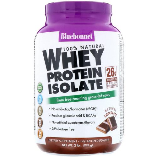 Bluebonnet Nutrition, Whey Protein Isolate, Natural Chocolate, 2 lbs (924 g) Review