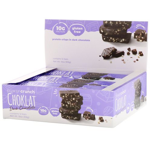 BNRG, Power Crunch Protein Energy Bar, Choklat, Dark Chocolate, 12 Bars, 1.54 oz (43 g) Each Review