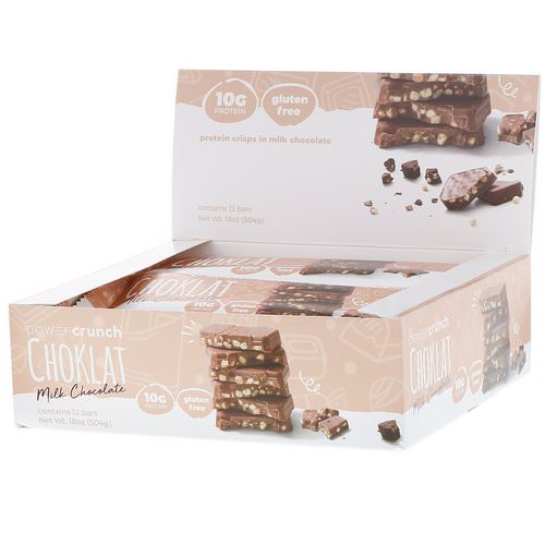 BNRG, Power Crunch Protein Energy Bar, Choklat, Milk Chocolate, 12 Bars, 1.5 oz (42 g) Each Review