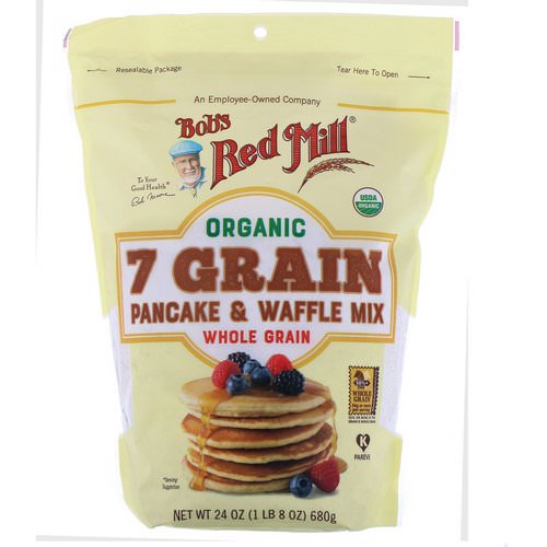Bob's Red Mill, Organic, 7 Grain Pancake & Waffle Mix, Whole Grain, 24 oz (680 g) Review