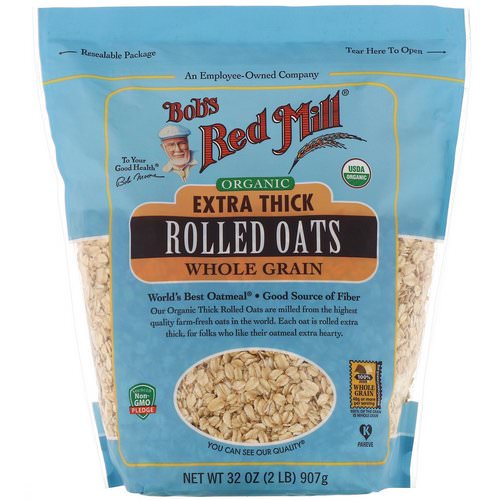 Bob's Red Mill, Organic, Extra Thick Rolled Oats, Whole Grain, 32 oz (907 g) Review