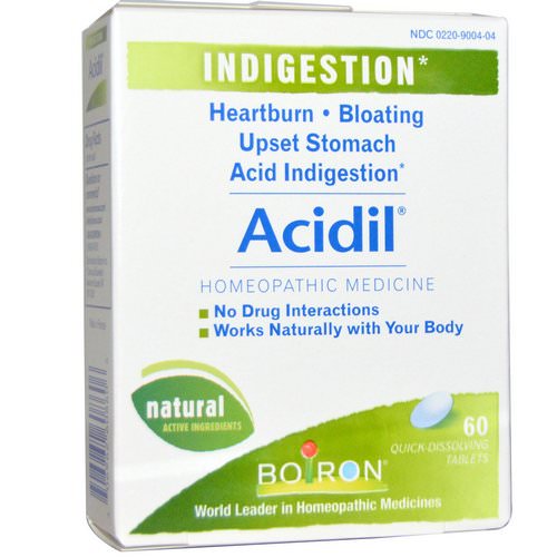 Boiron, Acidil, Indigestion, 60 Quick-Dissolving Tablets Review
