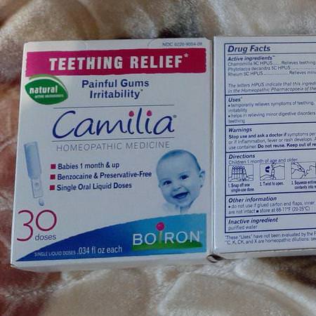 Boiron, Camilia, Teething Relief, 30 Single Liquid Doses, .034 fl oz Each Review