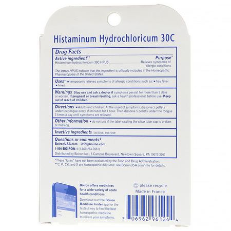 Histaminum Hydrochloricum, Homeopathy, Herbs