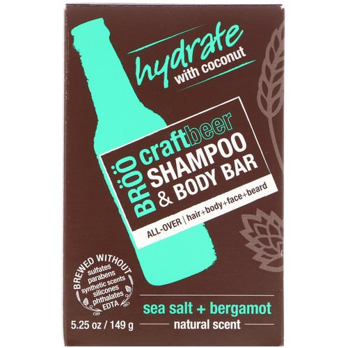 BRoo, Craft Beer Shampoo & Body Bar, Sea Salt & Bergamot, 5.25 oz (149 g) Review