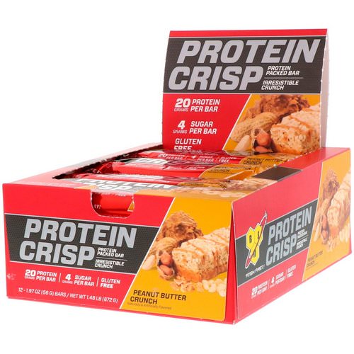 BSN, Protein Crisp, Peanut Butter Crunch Flavor, 12 Bars, 1.97 oz (56 g) Each Review