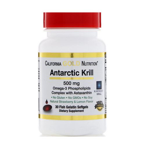 California Gold Nutrition, Antarctic Krill Oil, with Astaxanthin, RIMFROST, Natural Strawberry & Lemon Flavor, 500 mg, 30 Fish Gelatin Softgels Review