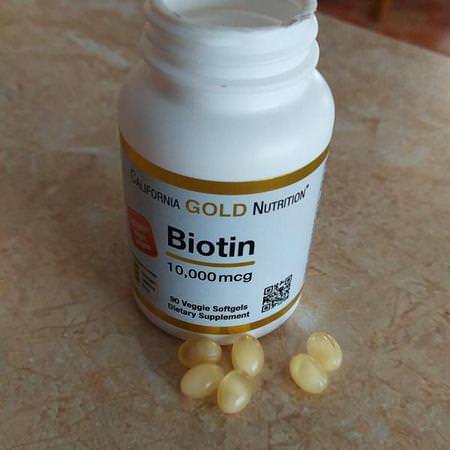 California Gold Nutrition, Biotin, 10,000 mcg, 90 Veggie Softgels Review