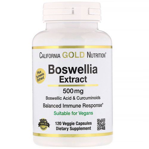 California Gold Nutrition, Boswellia Extract, Plus Turmeric Extract, 500 mg, 120 Veggie Capsules Review