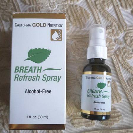 California Gold Nutrition, Breath Refresh Spray, Natural Peppermint, Alcohol-Free, 1 fl oz (30 ml) Review
