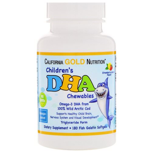 California Gold Nutrition, Children's DHA Chewables, 100% Wild Arctic Cod, Strawberry-Lemon Flavor, 180 Fish Gelatin Softgels Review