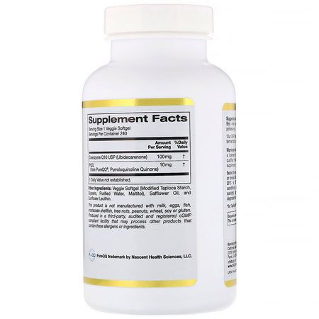 PQQ, Coenzyme Q10 CoQ10 Formulas, Coenzyme Q10 CoQ10, Antioxidants, Supplements