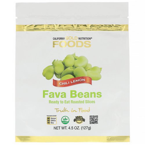 California Gold Nutrition, Foods, Fava Beans, Ready to Eat Roasted Slices, Chili Lemon, 4.5 oz (127 g) Review